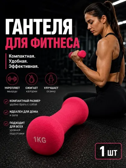 Гантель, неопреновая гантель, гантель для фитнеса, спортивная гантель, гантель для дома