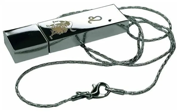 16GB Знак зодиака Лев, Флешка подвеска на цепочке, с бархатным мешочком