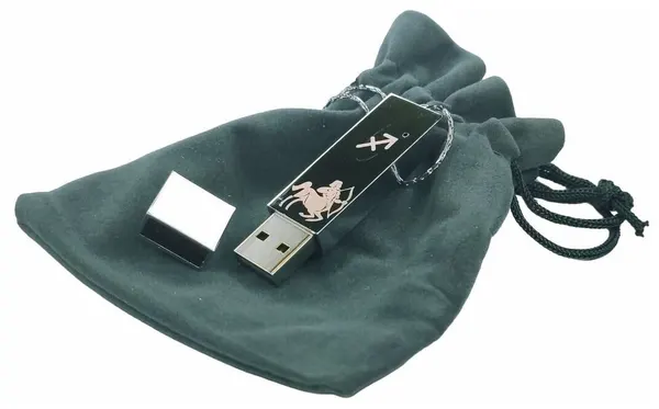 8GB Знак зодиака Стрелец, Флешка подвеска на цепочке, с бархатным мешочком