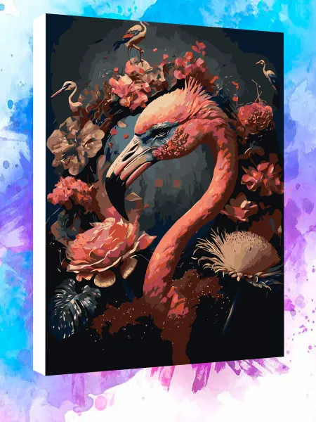 ДАВАЙ РАСКРАСИМ Картина по номерам Фламинго Цветы