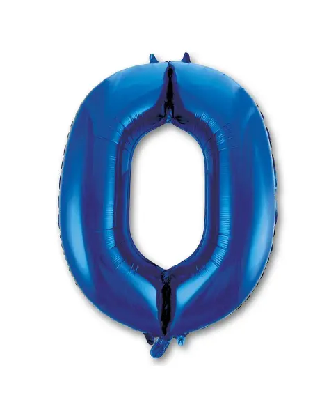 Весёлая затея Шар фольгированная Цифра 0 Blue 102см