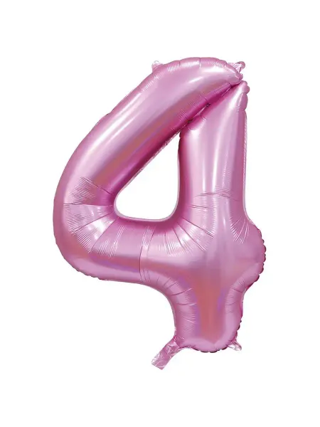 Весёлая затея Шар фольгированная Цифра 4 Сатин Pink 102см