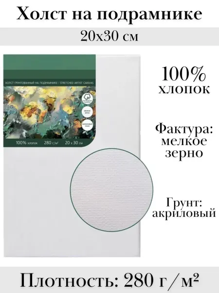 TouchLife Холст на подрамнике 20х30 см грунтованный 280 гр