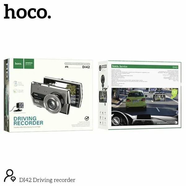 Видеорегистратор автомобильный HOCO DI42, 2 камеры, разрешение 720P HD (Черный)