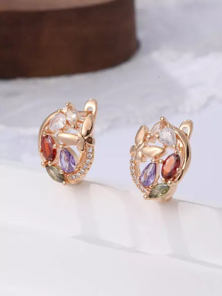 Fancy Lady Серьги летние бижутерия с камнем