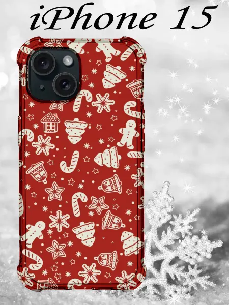 CaseShop_Ka чехол на iphone 15 с новогодним принтом