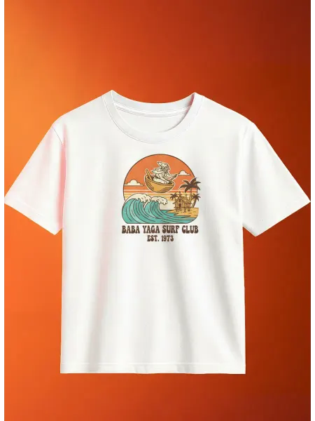 ArtTees Футболка с принтом Баба Яга Серфинг Клуб