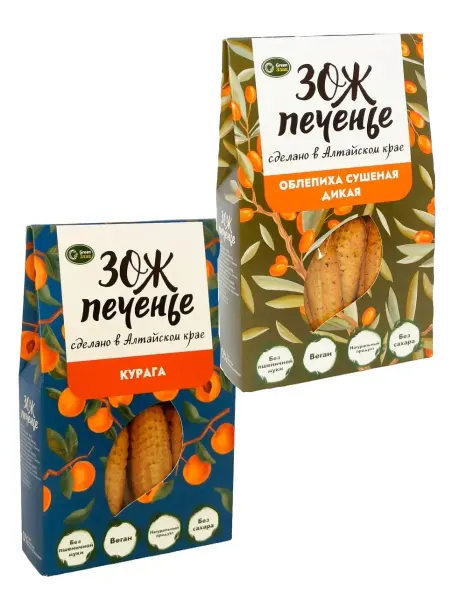 GreenЗлак ЗОЖ печенье овсяно кукурузное с курагой и облепиха 2*100г