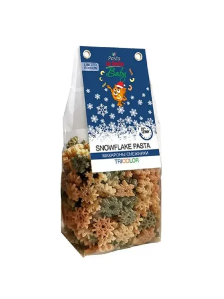 Pasta la Bella Детские макароны Снежинки триколор, 250г