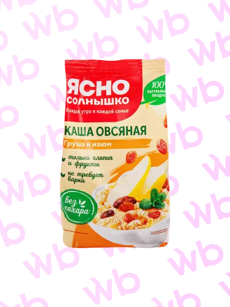 Каша овсяная ЯСНО СОЛНЫШКО с грушей и изюмом 300г