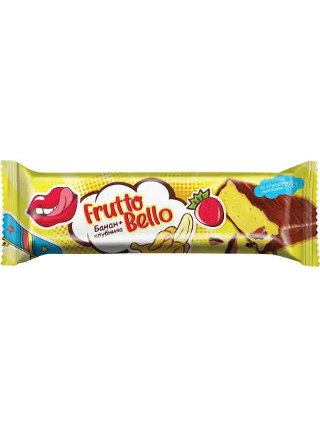Fruttobello Батончик шоколадный суфле клубника-банан, 35г