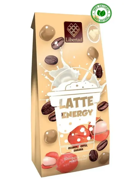 LIBERTAD Жевательные конфеты LATTE ENERGY в белом шоколаде 75г