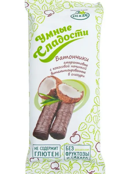 Батончик Di&Di Умные сладости с кокосовой начинкой амарантов