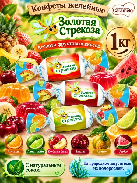 KDV Конфеты желейные Золотая стрекоза 1 кг
