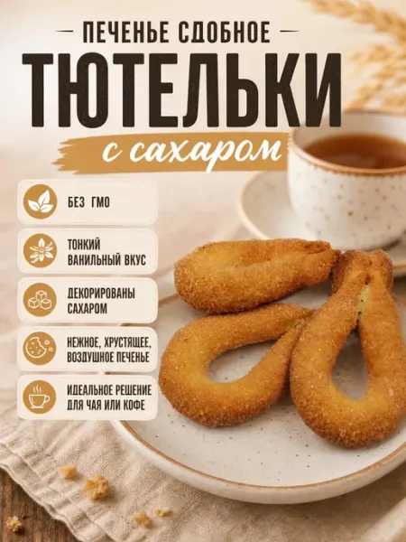 МНSweets Печенье сдобное "Тютельки" с сахаром,300гр