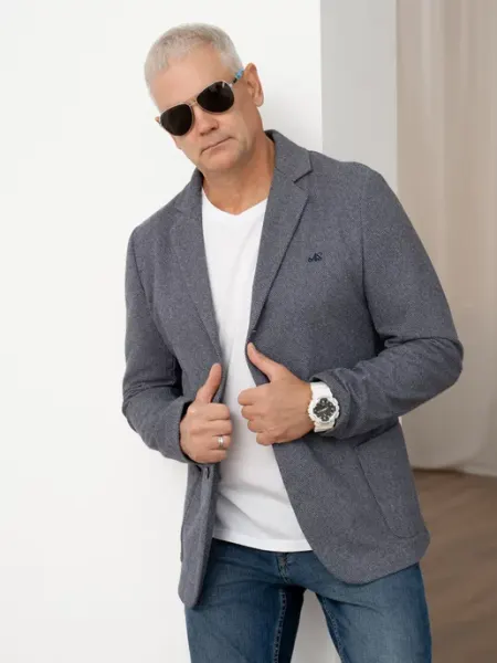 Asfashiondp Пиджак под джинсы трикотажный классический