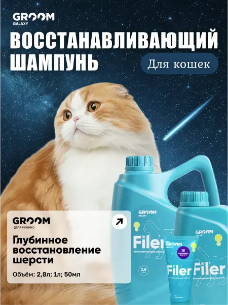 GROOM GALAXY Восстанавливающий шампунь для животных Filer 50 мл