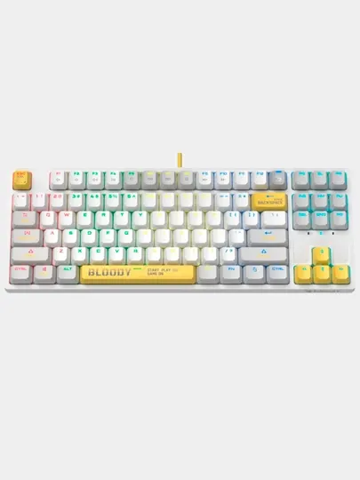 Механическая игровая клавиатура Bloody S87 ASH / ENERGY WHITE / ENERGY RED