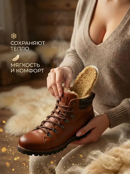 Стельки для обуви, теплые, зимние, из верблюжьей шерсти, трехслойные, термостельки, универсальный размер 35-45
