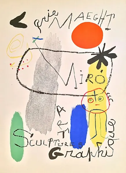 Плакат, постер Сюрреалистичный калейдоскоп-Жоан Миро (1970-е) на бумаге, размер 21х30см
