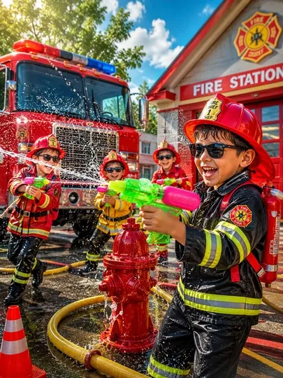 Детский водяной пистолет 13×7 см, зелёно-розовая игрушка с насосом для воды - Игрушечное оружие и бластеры