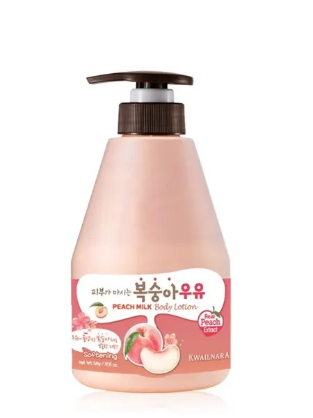 Лосьон Welcos Kwailnara Peach Milk Body Lotion для тела с экстрактом персика, 560 г