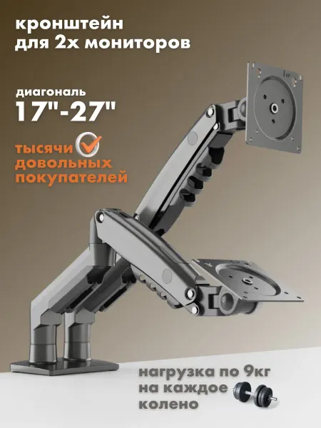 ASSEN Кронштейн для двух мониторов настольный