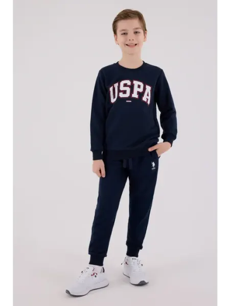 U.S. Polo Assn. Детский спортивный костюм — свитшот и брюки, без утеплителя