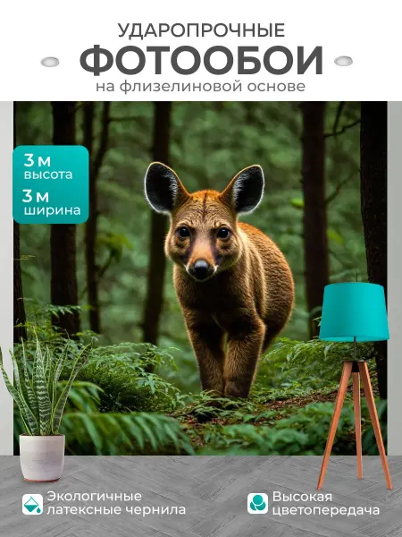 LotsPrints Фотообои "Животные в стиле неоромантизм укромные." 3x3м