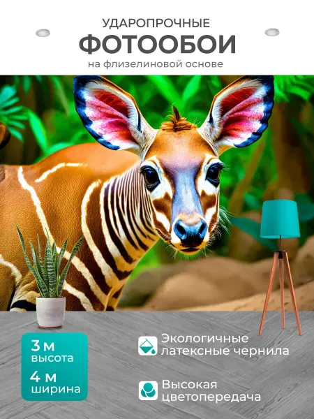 LotsPrints Фотообои "Животные в стиле раскраска, смешанные." 4x3м