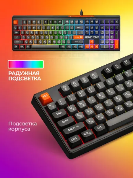 DEFENDER Игровая клавиатура с подсветкой Atomic Force (Full size)