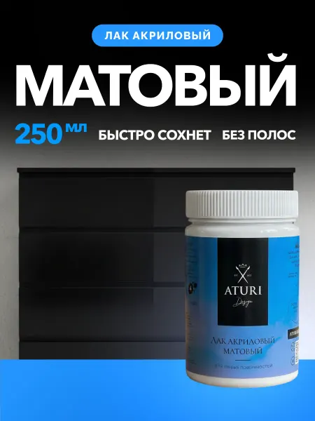 Aturi Design Лак для мебели матовый без запаха прозрачный Classic 250 мл