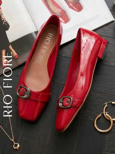 Rio Fiore Туфли на низком каблуке лодочки офисные лаковые
