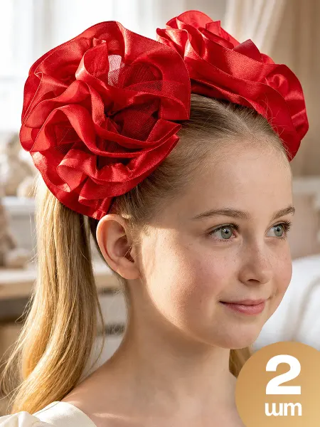 HairBee Красный бант для волос большой на резинке
