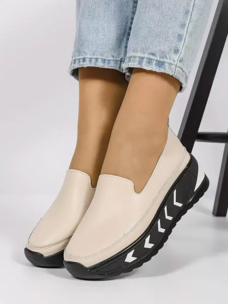 Lifexpert shoes Туфли осенние на платформе кожаные, слипоны