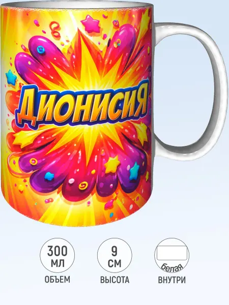 MadePrint Кружка именная Дионисия - белая внутри