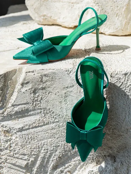 Zara Туфли на шпильке с открытой пяткой