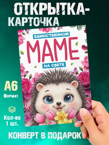 Малина-принт. Типография Открытка Единственной маме на свете