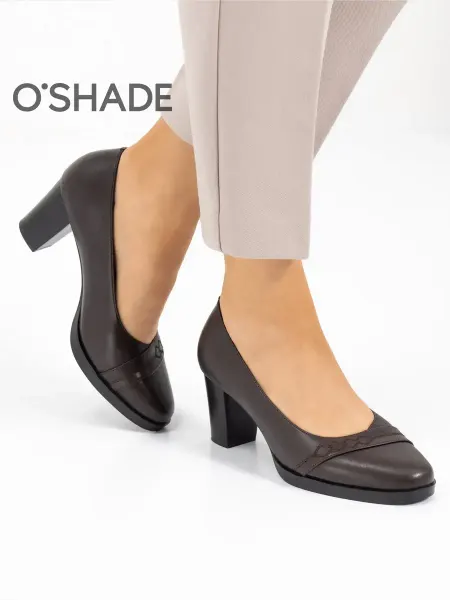 O`SHADE Туфли коричневые женские на каблуке
