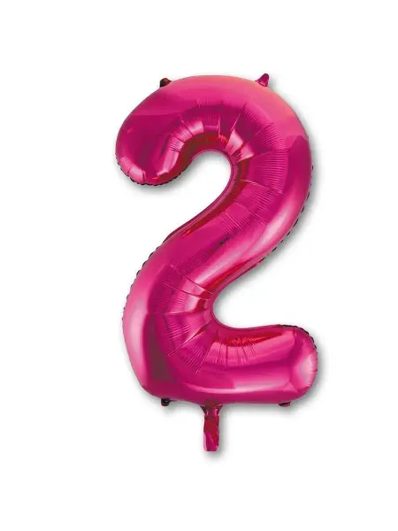 Весёлая затея Шар фольгированная 102см Цифра 2 Fuchsia