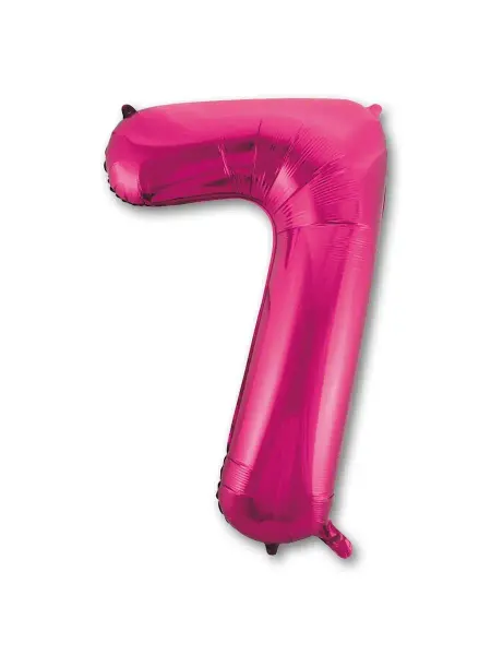 Весёлая затея Шар фольгированная Цифра 7 Fuchsia 102см