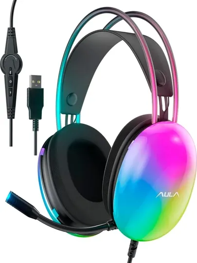 Игровые наушники "AULA S505", с RGB подсветкой
