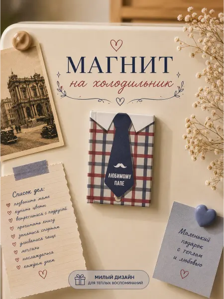 Книжка с фишкой Магнит на холодильник подарок папе