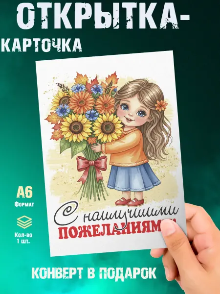Малина-принт. Типография Открытка С Наилучшими пожеланиями