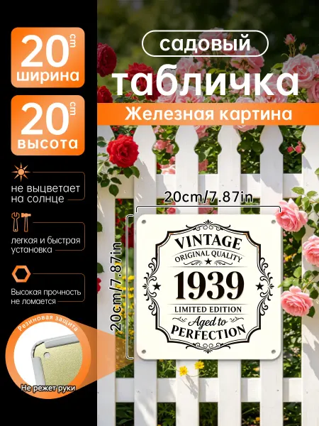 Уличный декор Железная картина Ретро 1948 года подарок