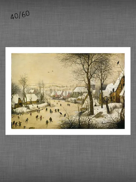 Past_today "Зимний пейзаж с конькобежцами", Брейгель (искусст, 40х60)