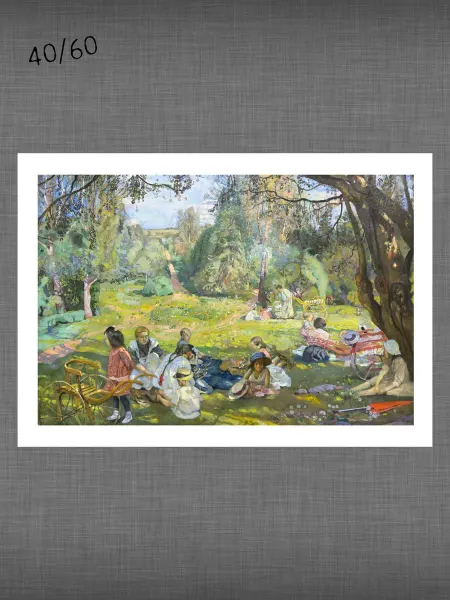 Past_today "Дети на лужайке", Бродский И.И. (искусст.полотно, 40х60 см)