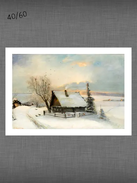 Past_today "Начало весны", Саврасов (искусст.полотно, 40х60 см)