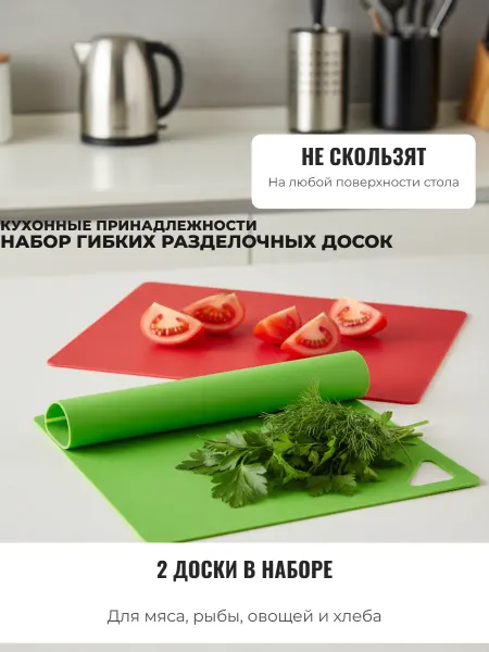 Mallony Доска разделочная гибкая 2 шт