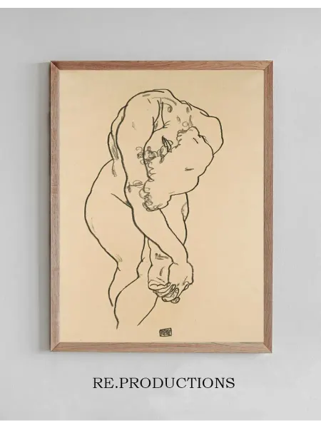 Re.productions Постер Bending Woman With Head Bowed And - Egon Schiele
